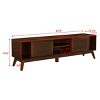 67.9'' Mid Century Modern Rattan TV Stand for 75 Inch TV, Media Console with Sliding Doors for Living Room-3irtyhousy - 4 of 4