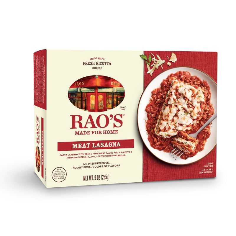 Rao&#39;s Frozen Made For Home Meat Lasagna - 8.9oz, 1 of 5