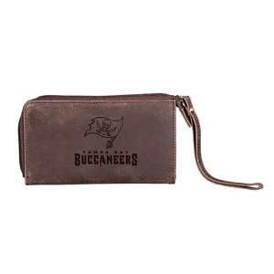 Evergreen NFL Tampa Bay Buccaneers Brown Leather Women's Wristlet Wallet Officially Licensed with Gift Box - 1 of 1