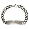 Black Bow Jewelry Mens 12mm Gun Metal Plated Stainless Steel Matte I.D. Bracelet, 9 Inch - 4 of 4