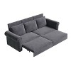 Homy Casa 3-in-1 Convertible Velvet Sofa Bed with Nailhead Trim and Rolled Arms, for Living Room or Guest Space - 4 of 4