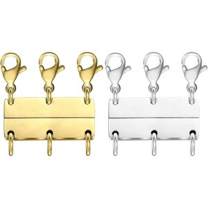 Magnetic Layering Clasps for Necklaces, Gold Multi-Strand Separator for Layered Jewelry - 1 of 4