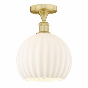 White Venetian - 1 Light Semi-Flush Mount In Modern Style-11.88 Inches Tall and 10 Inches Wide - 1 of 1