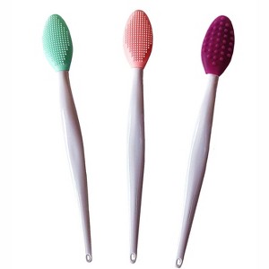 3 Pcs Lip Scrub Brush,Lip Scrubber Exfoliator,Double-Sided Silicone Lip Brush Tool Lip Exfoliator - 1 of 4