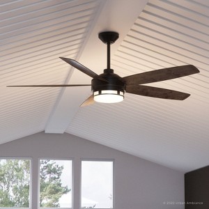 Urban Ambiance Luxury Modern Indoor or Outdoor Ceiling Fan,  15.6"H x 54"W,  Architectural Bronze, UHP9001 - 1 of 4