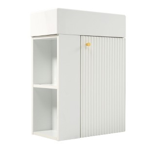 Vynxaria 18.5" Bathroom Vanities Modern Floating Vanity with Resin Basin & Left Side Storage 26"H - 1 of 4
