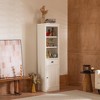HDZNVF 75 inch Freestanding 5 Tier Display Book Shelf with 1 File Drawer, Farmhouse Bookcase with Storage & Cabinet, White - 4 of 4