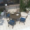 CLIHOME 5-Piece Round Cast Aluminum Outdoor Dining Set with 4 Dining Chair - 2 of 4