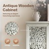 Freestanding Storage Cabinet Kitchen Pantry Accent Cabinet Decorative Sideboard Display Cabinet with Drawer & 2 Carved Door, Antique Retro - ModernLux - 4 of 4