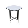 HomeRoots 22" White And Black Ceramic And Metal Square End Table - 4 of 4