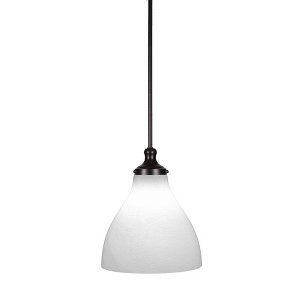 Toltec Lighting Juno 1 - Light Pendant in  Matte Black with 11.75" White Marble Shade - 1 of 1