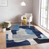Washable Area Rug Modern Rug Non Slip Rug Low Pile Rugs Color Block Patchwork Throw Rug Foldable Indoor Carpet for Living Room Bedroom - 3 of 4