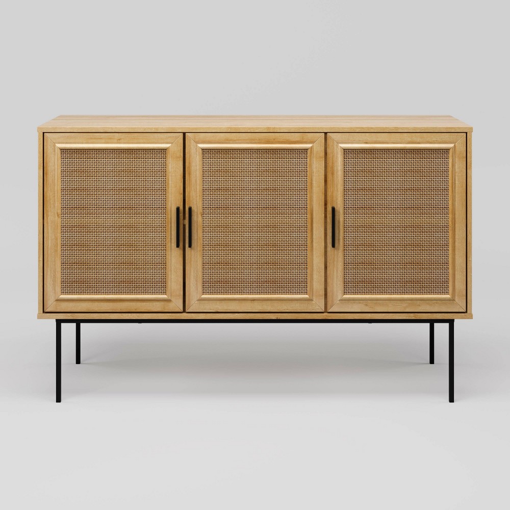 Photos - Storage Сabinet CorLiving Emmet Sideboard Buffet with Cane Doors Natural  