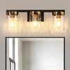 DORESshop 24 in.3-Light Black Gold Cylindrical Glass Bathroom Vanity Light Fixture - 2 of 4