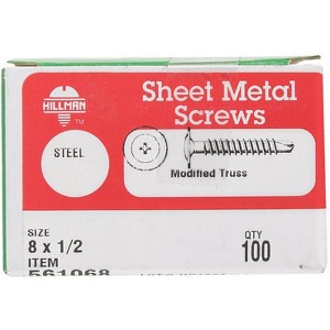 Hillman No. 8 X 1/2 in. L Phillips Truss Head Self- Drilling Screws 100 pk - 1 of 1