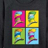 Women's - Dr. Seuss - Cat In the Hat Color Block Hats Lightweight French Terry Wide Neck Long Sleeve Shirt - 2 of 4