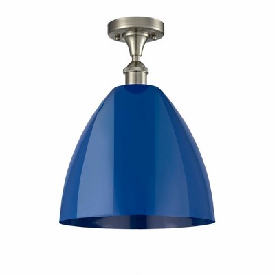 Plymouth Dome - 1 Light Semi-Flush Mount In Industrial Style-14.75 Inches Tall and 12 Inches Wide