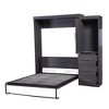 Platform Bedframe Can Be Folded Into a Cabinet,with Wardrobe and Storage Drawers, Modern Full Size Murphy Bed, Space Saving, for Guest Room Gray - 2 of 4