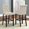 DSVIMOY Counter and Bar Stool Solid Wood Tufted Set of 2 for Stylish Dining Spaces, White, 45.83"*12.5"*17.35" - 2 of 4