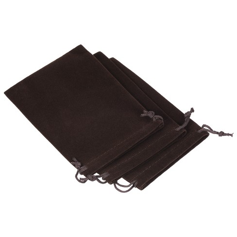 Unique Bargains Wedding Gift Microfiber Soft Drawstring Storage Bag 3 Pcs  Brown 14x10cm : Target