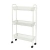 3-Tier Slim Rolling Bathroom Storage Cart with Hooks - 2 of 4