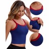 INSPIRE CHIC Women's Spaghetti Strap Camisole Sleeveless Contrast Color Cropped Tank Top - 3 of 4