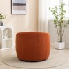 SEYNAR Modern Glam Teddy Fabric Upholstered 360 Degree Swivel Accent Armchair Set of 2 - 4 of 4