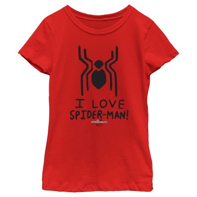 Girl's Marvel Spider-man: No Way Home I Love Spider-man! T-shirt : Target