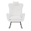 Upholstered Rocking Chair for Nursery or Living Room, Teddy Fabric Accent Glider with High Back and Cushion-The Pop Home - 2 of 4