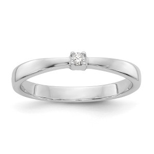 Black Bow Jewelry .03 Carat Diamond Solitaire Ring in Rhodium Plated Sterling Silver - 1 of 4