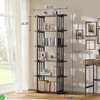 6 Tier Industrial Bookshelf 71 Inch Tall Narrow Wooden Bookcase with Iron Frames Compact Open Display Shelving Unit - 2 of 4