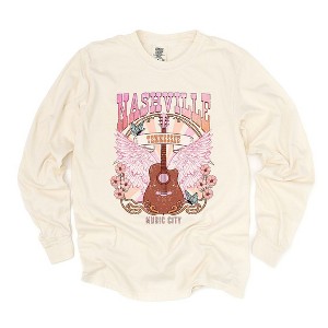 Simply Sage Market Women's Nashville Wings Long Sleeve Garment Dyed Tee - 1 of 2