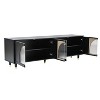 VYNXARIA Contemporary TV Stand with Adjustable Shelves for TVs Up to 78in, Stylish Media Console with Gold Handles and Arch Fluted Glass Doors, Black - 4 of 4