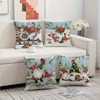Lomsoe 4pcs Christmas gnome pattern home decoration cushion,zipper closure - perfect for living room and bedroom decoration,(pillow core not included) - 3 of 4