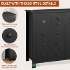 Modern Wooden Dresser with Ten Drawers, Natural Texture Finish for Bedroom, Sturdy Storage Organizer,  for Living Room and Home Office - 4 of 4