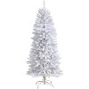 Slim White Artificial Christmas Tree with Warm White LED Lights & Branches – Sleek Seasonal Holiday X-Mas Glow - 4 of 4