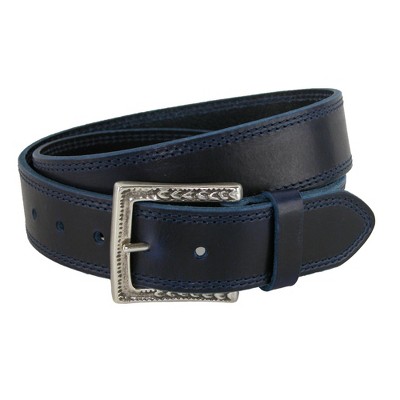 Men's Leather Fish Embossed Bridle Belt 