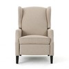 Fabric Wingback Pushback Recliner Chair with Nailhead Trim and Birch Wood Legs - 2 of 4