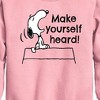 Boys' - Peanuts - Make Yourself Heard Graphic Long Sleeve Fleece Sweatshirt - 2 of 4