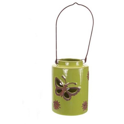 Melrose 12.5" Green Cut-Out Butterfly Tea Light or Votive Candle Holder