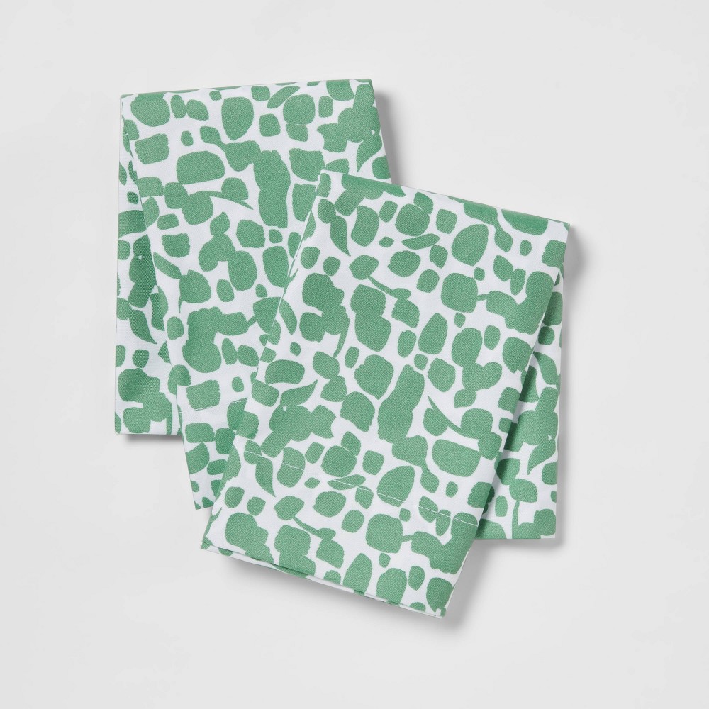 Standard Microfiber Printed Pillowcase Set Green Dot - Room Essentials