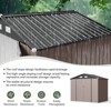 Aoxun 8x6 FT Metal Storage Shed with Base – Waterproof Garden Shed w/ Lockable Doors & Sloped Roof for Backyard, Patio, Poolside (Brown) - 3 of 4