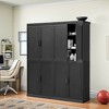 72"x62"x16" Wood Accent Cabinet in Black, Storage Organizer with Adjustable Shelves for Kitchen Bedroom Entryway Living Room Dinning Room - 3 of 4