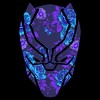 Men's Marvel: Black Panther Purple Floral Panther T-Shirt - 2 of 4