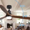 TOBILI 60 Inch Ceiling Fan With Lights 3 Solid Wood Fan Blade Noiseless - 2 of 4