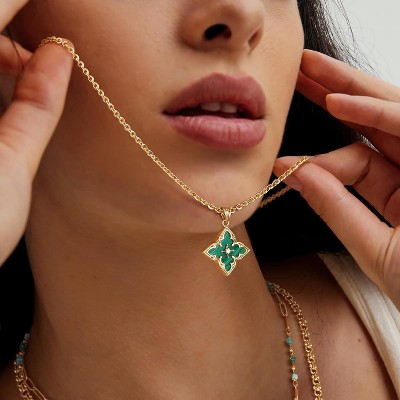 Clotth Gold Necklace for Women Dainty 14K Gold Plated,Necklace Adjustable Chain Choker Charm Lucky Necklaces for Women Jewelry