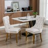 Dronkon Modern Velvet Dining Chairs Set of 2, High-End Tufted Upholstery with Gold Stainless Steel Legs & Nailhead Trim - 4 of 4