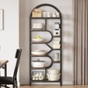 Bookshelf 6 Tier Arched Bookcase 81.7in Tall Display Racks Geometric Open Storage Shelf - 3 of 4