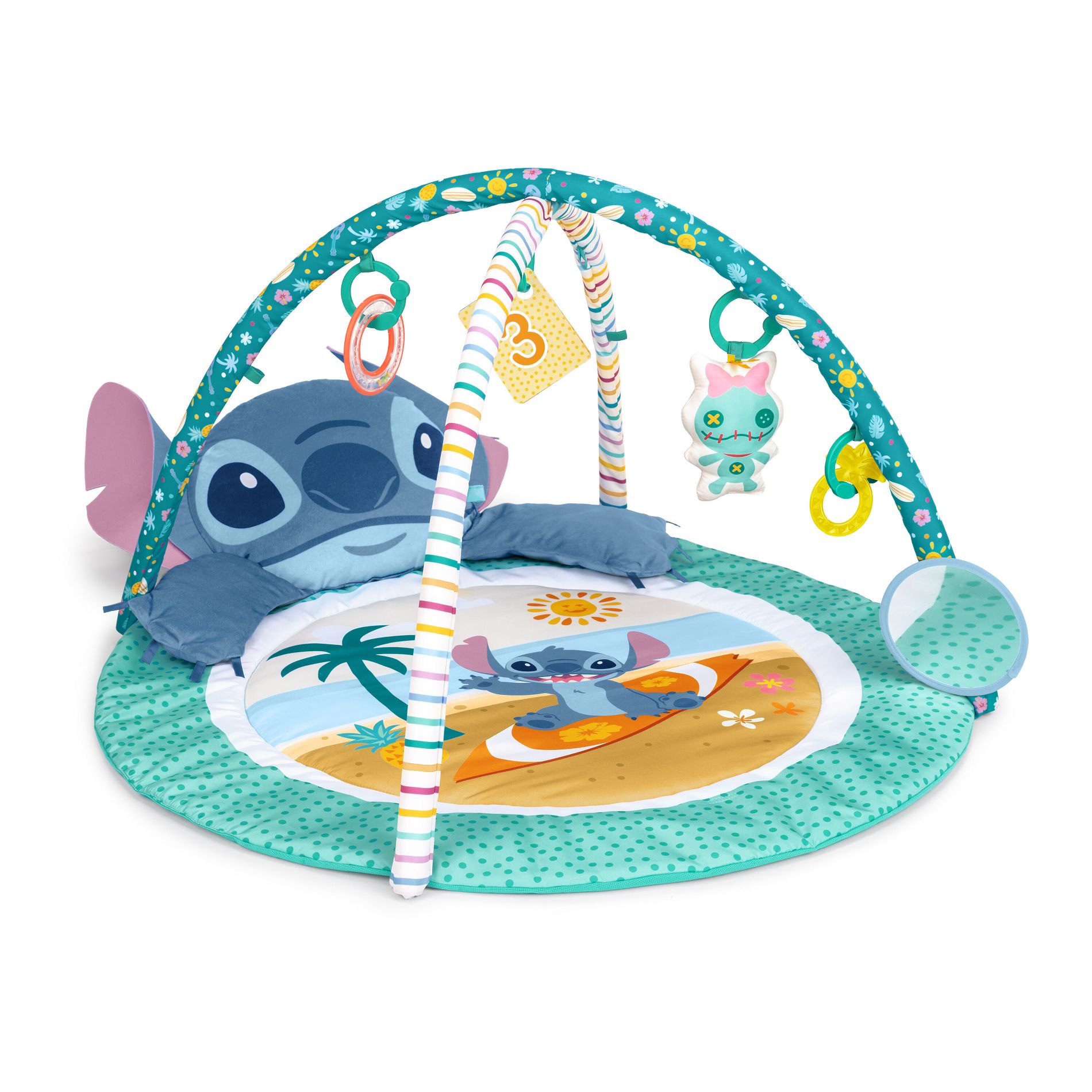 Bright Starts Disney Baby Stitch Gym - Aqua Blue