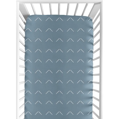 Sweet Jojo Designs Boy or Girl Gender Neutral Unisex Baby Fitted Crib Sheet Woodland Arrow Blue and White